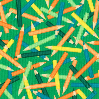 Зеленые карандаши ткань