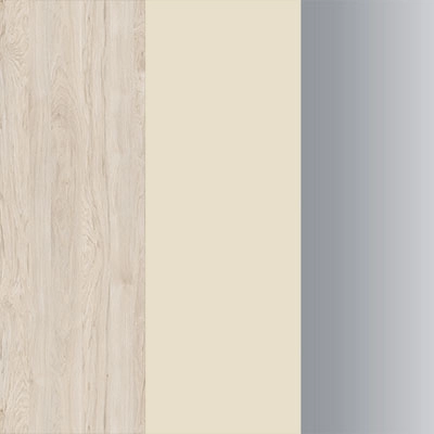 Денвер светлый-Ваниль глянец-Нержавеющая сталь-Хром