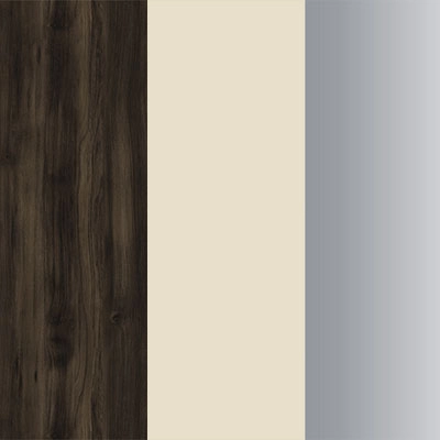 Дуб мали-Ваниль глянец-Нержавеющая сталь-Хром