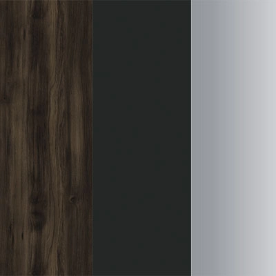 Дуб мали-Графит глянец-Нержавеющая сталь-Хром