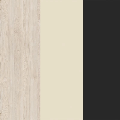 Денвер светлый-Ваниль глянец-Металл черный