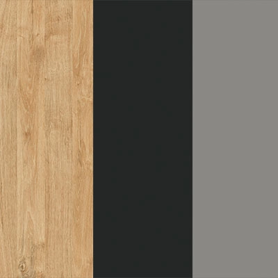 Тиквуд светлый-Графит глянец-Металл серый