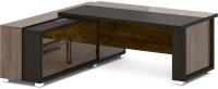 Стол руководителя с тумбой и греденцией (с блоком розеток) Grace L-16 пр/л