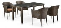 Комплект плетеной мебели T256A/Y350A-W53 Brown  4Pcs
