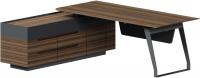 Стол на опорной тумбе левый QUARTZ QZ.0101.BW.GF + QZ.0201.4.BW.GF.L