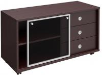 Тумба выкатная 3 ящика без замка + стеклянная дверь-купе в алюминиевой раме универсальная Born Unitex В 202-552